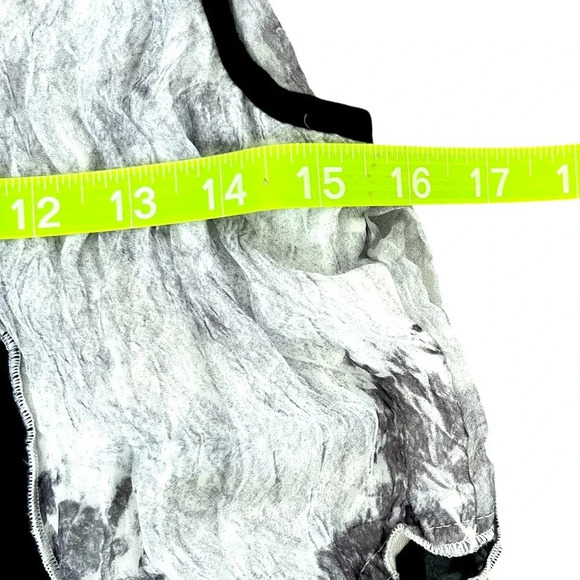 Fleur De Lis Flowy Black/Gray/White Sleeveless Dress, Size Large - Picture 5 of 6